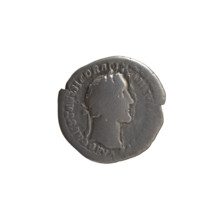 Denarius of Antoninus Pius (86–161; Roman emperor 138–161). Obverse: Head of Antoninus Pius in a
