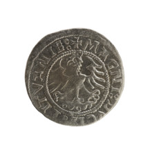 Lithuanian half-grosz, Sigismund I the Old (king of Poland; 1506–1548). Polish coin (Jagiellon