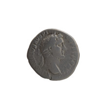 Denarius of Antoninus Pius (86–161; Roman emperor 138–161), c. 152–153. Obverse: Head of Antoninus