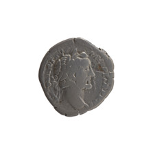 Denarius of Antoninus Pius (86–161; Roman emperor 138–161). Obverse: Head of Antoninus Pius in a