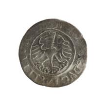 Lithuanian half-grosz, Sigismund I the Old (king of Poland; 1506–1548). R8 (rarity). Polish coin