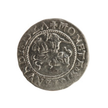 Lithuanian half-grosz, Sigismund I the Old (king of Poland; 1506–1548). Silver coin (half-grosz),