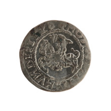 Lithuanian half-grosz, Sigismund I the Old (king of Poland; 1506–1548). Silver coin (half-grosz),