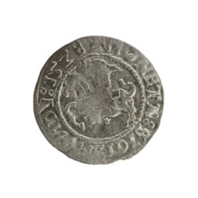 Lithuanian half-grosz, Sigismund I the Old (king of Poland; 1506–1548). Silver coin (1528).