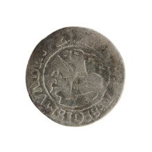 Lithuanian half-grosz, Sigismund I the Old (King of Poland; 1506–1548). Silver coin (half-grosz),