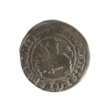 Lithuanian half-grosz, Sigismund I the Old (king of Poland; 1506–1548). Polish coin of the