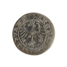 Lithuanian half-grosz, Sigismund I the Old (King of Poland; 1506–1548). Polish coin from the