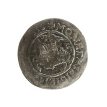 Lithuanian half-grosz, Sigismund I the Old (King of Poland; 1506–1548). Polish coin of the