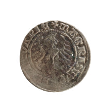 Lithuanian half-grosz, Sigismund I the Old (King of Poland; 1506–1548). Polish coin of the