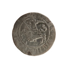 Lithuanian half-grosz of Sigismund I the Old (King of Poland, reign 1506–1548). Silver coin