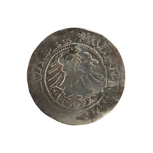 Lithuanian half-grosz of Sigismund I the Old (King of Poland, 1506–1548). Obverse: Pogon