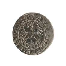 Lithuanian half-grosz, Sigismund I the Old (king of Poland; 1506–1548), 1513. Silver coin