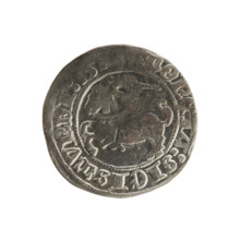 Lithuanian half-grosz, Sigismund I the Old (King of Poland; 1506–1548). Silver coin (half-grosz) of