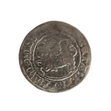 Lithuanian half-grosz, Sigismund I the Old (King of Poland; 1506–1548). Polish coin of the