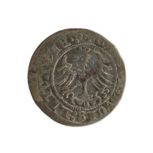 Lithuanian half-grosz, Sigismund I the Old (king of Poland; 1506–1548). Silver coin (half-grosz).