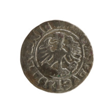 Lithuanian half-grosz, Sigismund I the Old (King of Poland; reign 1506–1548). Copper or billon coin