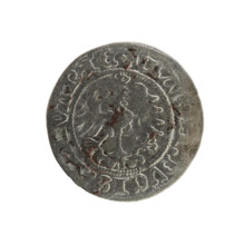Lithuanian half-grosz, Sigismund I the Old (king of Poland; 1506–1548). Silver coin (half-grosz).