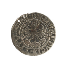 Lithuanian half-grosz, Sigismund I the Old (king of Poland; 1506–1548). Polish coin of the