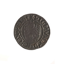 Gdansk szelag, Sigismund I the Old (King of Poland; 1506–1548). Obverse: Crowned shield with the