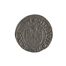 Gdansk szelag, Sigismund I the Old (King of Poland; 1506–1548). 1524. Silver coin (szelag).