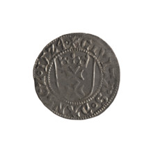 Gdansk szelag, Sigismund I the Old (King of Poland; 1506–1548). Obverse: Crowned shield with the