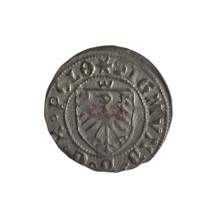 Gdansk szelag, Sigismund I the Old (King of Poland; 1506–1548). Polish coin (1525). Obverse: