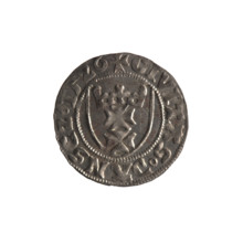 Gdansk szelag, Sigismund I the Old (King of Poland; 1506–1548). Obverse: Crowned shield with the