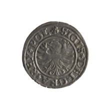 Gdansk szelag, Sigismund I the Old (King of Poland; 1506–1548); Polish coin (1530). Obverse: Eagle