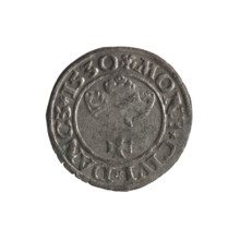 Gdansk szelag, Sigismund I the Old (King of Poland; 1506–1548); Polish coin (1530). Obverse: Eagle