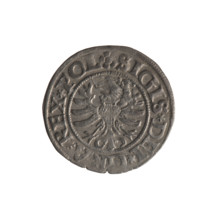 Gdansk szelag, Sigismund I the Old (King of Poland; 1506–1548). Polish coin (1531). Obverse: Eagle