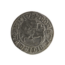 Lithuanian half-grosz, Sigismund I the Old (king of Poland; 1506–1548). Coin (1517). Obverse:
