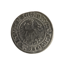 Lithuanian half-grosz, Sigismund I the Old (king of Poland; 1506–1548). Obverse: Pursuer