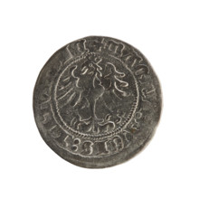 Lithuanian half-grosz, Sigismund I the Old (king of Poland; reign 1506–1548). Silver coin (1517).