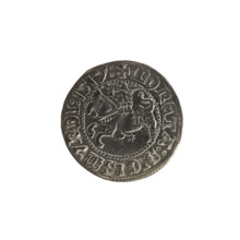Lithuanian half-grosz, Sigismund I the Old (King of Poland; 1506–1548). Obverse: Pogon (Lithuanian
