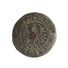 Lithuanian half-grosz, Sigismund I the Old (King of Poland; 1506–1548). Silver coin (half-grosz),