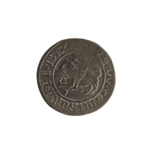 Lithuanian half-grosz, Sigismund I the Old (King of Poland; 1506–1548). 1517. Obverse: Pogon