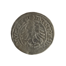 Lithuanian half-grosz, Sigismund I the Old (king of Poland; 1506–1548). R8 (rarity). Polish coin,