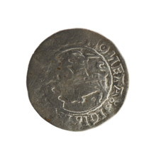 Lithuanian half-grosz, Sigismund I the Old (King of Poland; 1506–1548). Polish coin of the