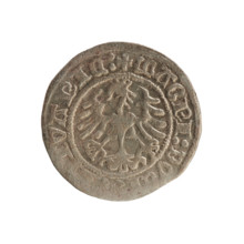 Lithuanian half-grosz, Sigismund I the Old (King of Poland; 1506–1548). Silver coin (half-grosz),