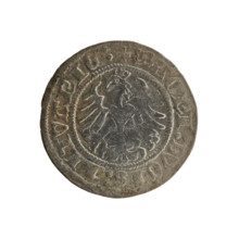 Lithuanian half-grosz, Sigismund I the Old (king of Poland; 1506–1548). R8 (rarity). Polish coin,