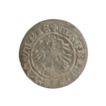 Lithuanian half-grosz, Sigismund I the Old (king of Poland; 1506–1548). R8 (rarity). Polish coin