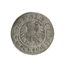 Lithuanian half-grosz, Sigismund I the Old (king of Poland; 1506–1548). Polish coin (Jagiellon
