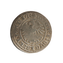 Lithuanian half-grosz, Sigismund I the Old (king of Poland; 1506–1548), Polish coin, Jagiellon
