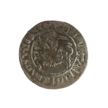 Lithuanian half-grosz, Sigismund I the Old (king of Poland; 1506–1548). Polish coin of the