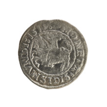 Lithuanian half-grosz, Sigismund I the Old (king of Poland; 1506–1548). Polish coin of the