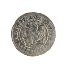 Lithuanian half-grosz, Sigismund I the Old (king of Poland; 1506–1548). Polish coin (Jagiellon
