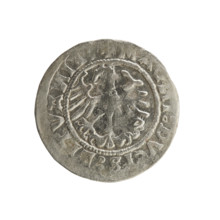 Lithuanian half-grosz, Sigismund I the Old (king of Poland; 1506–1548). Silver coin (half-grosz),