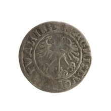 Lithuanian half-grosz, Sigismund I the Old (king of Poland; 1506–1548). Silver coin (half-grosz),