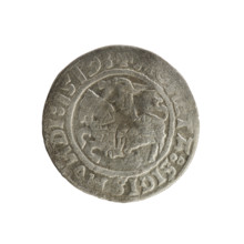 Lithuanian half-grosz, Sigismund I the Old (king of Poland; 1506–1548). Obverse: Pursuer (emblem of