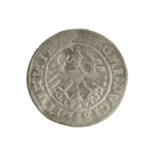 Lithuanian half-grosz, Sigismund I the Old (king of Poland; 1506–1548). Polish coin, Jagiellon